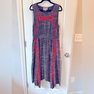 Anthropologie Vanessa Virginia Isolde Embroidered Dress Sleeveless Black Size L